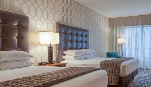 Habitación Deluxe, 2 camas de matrimonio, frigorífico y microondas (Sofa Bed, Upper Floor)