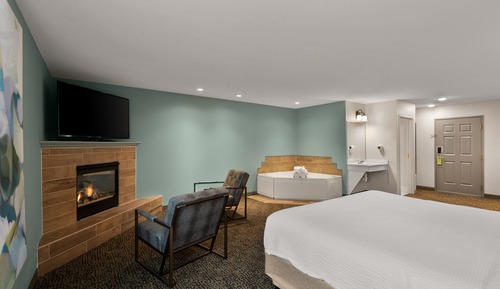 Suite, 1 cama de matrimonio grande, no fumadores, chimenea (Garden/Jetted Tub)