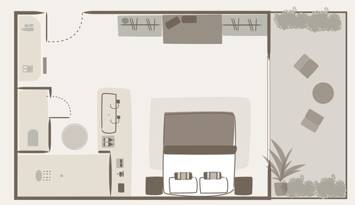 Habitación clásica doble, vistas al jardín