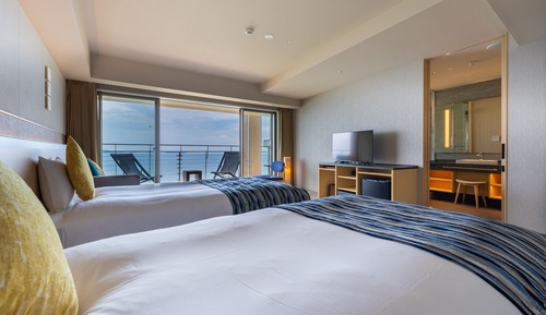 Habitación con 2 camas individuales, no fumadores (Club Floor,W/semi-open-air bath&deck)