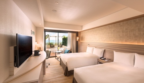 Habitación Deluxe con 2 camas individuales, terraza, vistas al mar