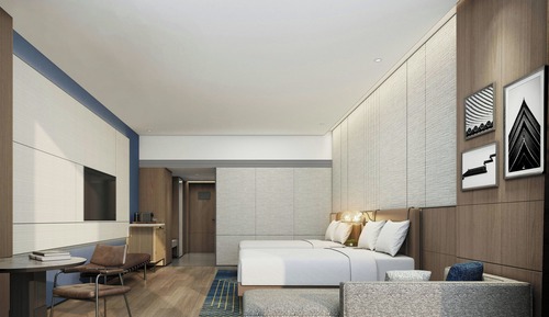 Habitación estándar, 2 camas dobles, vistas a la ciudad