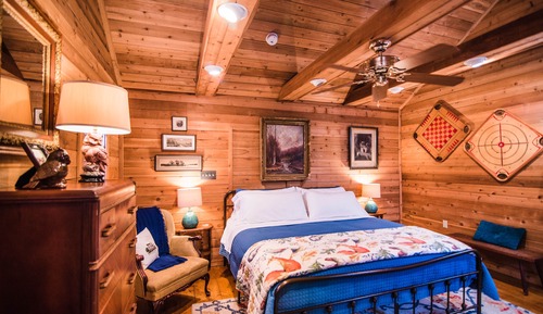 Cabaña estándar, 1 cama de matrimonio grande, en la zona del jardín