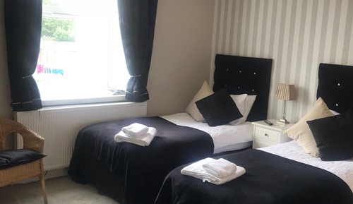 Habitación con 2 camas individuales, baño privado, vistas al jardín (Large)