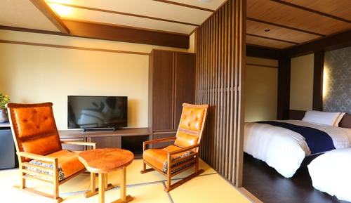 Habitación Deluxe con 2 camas individuales (with Private Open-air Bath, Seiho)