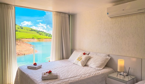 Habitación cuádruple, vistas al lago