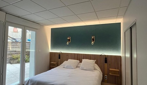 Habitación doble, baño privado, vistas al patio