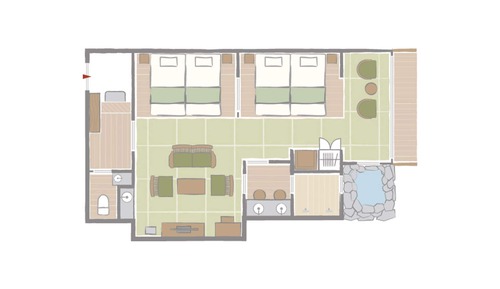 Habitación, en edificio anexo (Tsukiji, 4 Pax, Private Open-Air Bath)