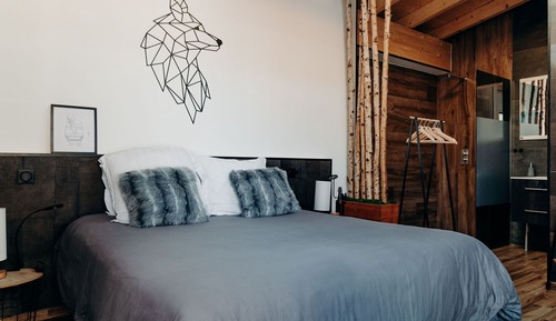Habitación Deluxe doble, 1 cama de matrimonio grande (CHAMBRE 6 WOLF)
