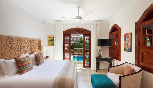 Habitación, 1 cama de matrimonio grande, vistas al jardín