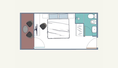 Habitación económica, 1 cama doble o 2 individuales