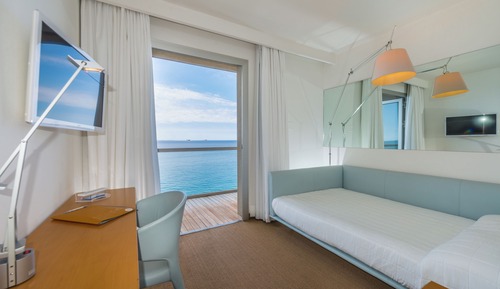 Habitación individual, balcón, vistas al mar