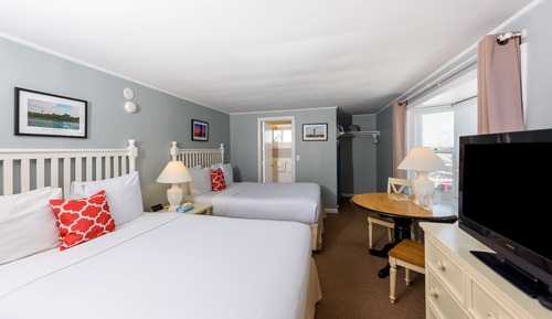 Habitación, 2 camas de matrimonio, vistas al mar