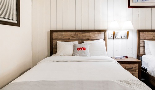 Habitación, 2 camas de matrimonio, chimenea