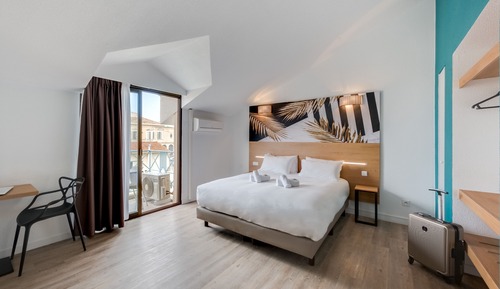 Estudio, 1 cama de matrimonio, balcón