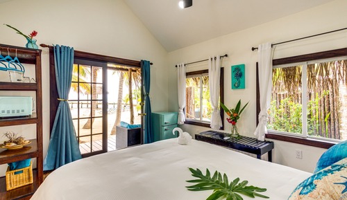 Cabaña superior, 1 cama de matrimonio, vistas al mar