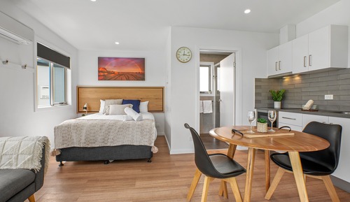 Estudio, vistas a la bahía