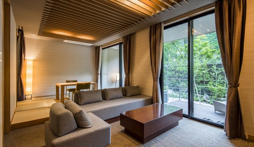 Suite Deluxe, terraza, en edificio anexo (B, 1F, Open Air Bath)