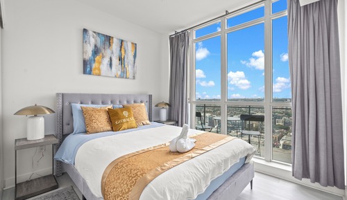 Apartamento ejecutivo, varias camas, cocina, vistas al lago