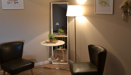 Habitación cuádruple familiar, baño privado, vistas al jardín
