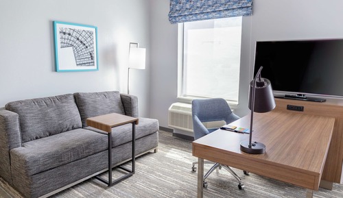 Habitación, 1 cama de matrimonio grande con sofá cama, frigorífico