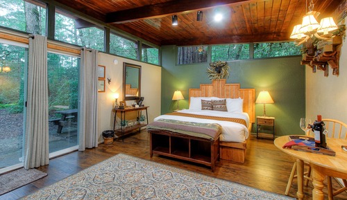 Cabaña Deluxe, 1 cama de matrimonio grande, cocina básica, vistas a la montaña (pets not allowed)