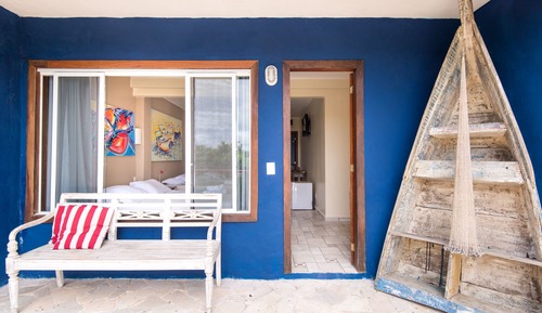 Habitación cuádruple ejecutiva, bañera de hidromasaje, vistas al mar