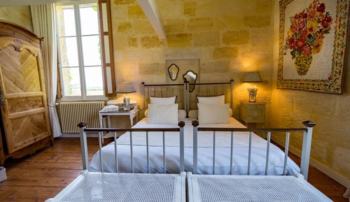 Habitación de lujo doble, baño privado, vistas al parque (Chambre Blanche)