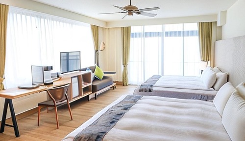 Habitación estándar con 2 camas individuales, vistas al mar (King OR Double beds)