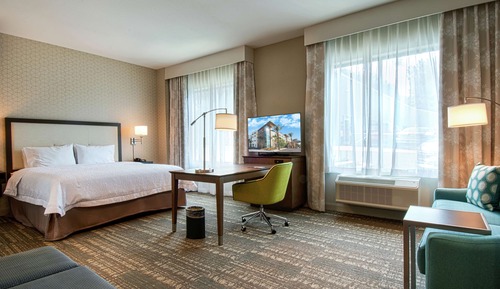 Estudio, 1 cama de matrimonio grande, accesible para personas con discapacidad (Rollin Shower)