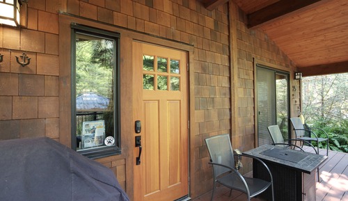 Cabaña, vistas al jardín