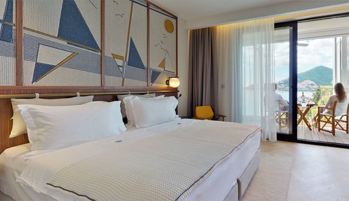 Habitación Confort, terraza, vistas al mar