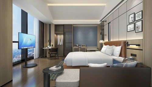 Habitación, 1 cama de matrimonio grande, vistas a la ciudad