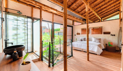 Cabaña Deluxe, bañera de hidromasaje, vistas al jardín