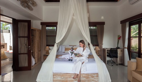 Villa Deluxe, 1 cama de matrimonio grande, piscina privada, vistas al jardín