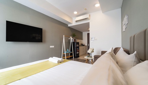 Estudio Deluxe, 1 cama de matrimonio con sofá cama, vistas al río