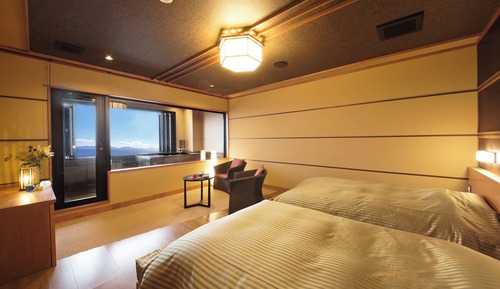 Habitación con 2 camas individuales, no fumadores, vistas al mar (Kaibokaku Western-style)