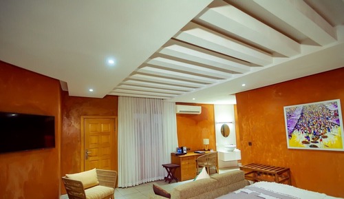 Habitación familiar, 1 cama doble con sofá cama, balcón, vistas al jardín