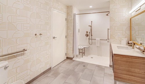 Suite, 1 cama de matrimonio grande, accesible para personas con discapacidad (Roll-in Shower)
