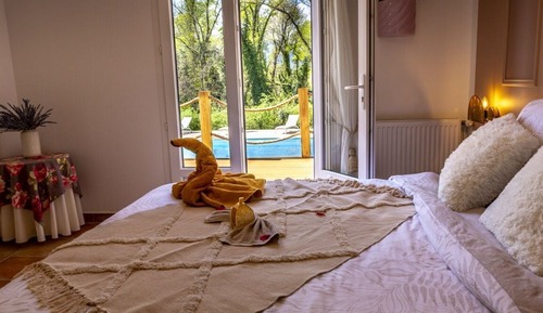 Habitación Deluxe doble, baño privado, vistas a la piscina (Chambre)