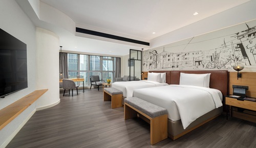 Habitación superior, varias camas, no fumadores, vistas a la ciudad