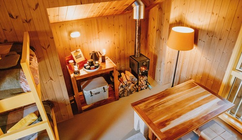 Cabaña, vistas a la montaña