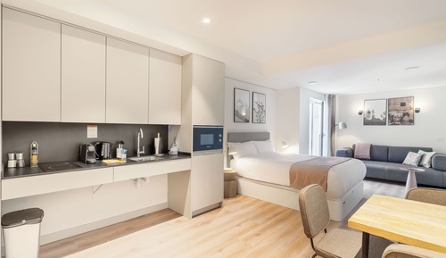 Estudio, ducha adaptada