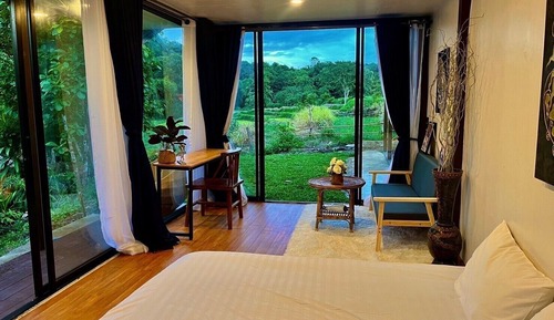 Habitación individual, vistas al río