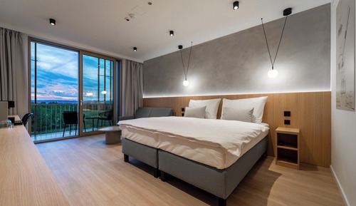 Habitación estándar con 1 cama doble o 2 individuales, balcón, vistas al campo de golf