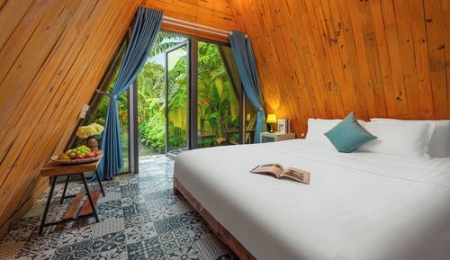 Habitación estándar doble, balcón, vistas al jardín