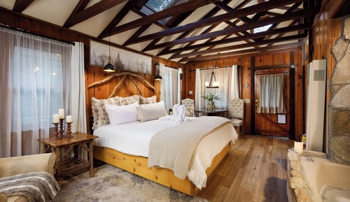 Cabaña de luna de miel, 1 cama de matrimonio grande, vistas a la montaña