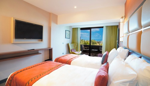 Habitación estándar con 2 camas individuales, 2 camas individuales, balcón, vistas a la piscina