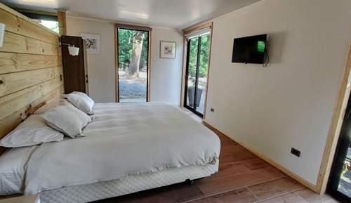 Cabaña Deluxe, 1 cama de matrimonio, patio, vistas a la montaña