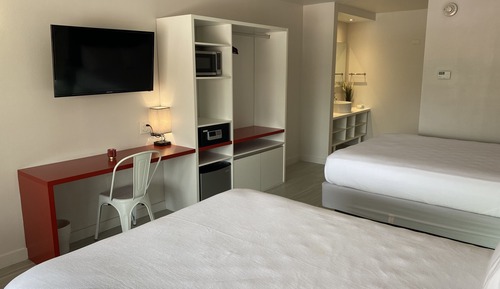 Habitación Confort, 2 camas de matrimonio, no fumadores, acceso a la piscina